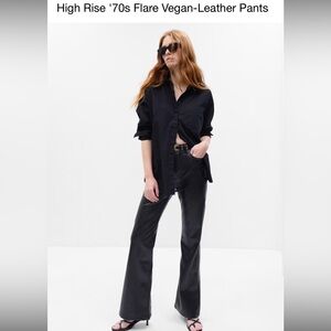Gap 70’s High Rise Flare Vegan Leather Pants